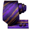 Dubulle Mens Floral Silk Tie for Men Gold Purple Striped