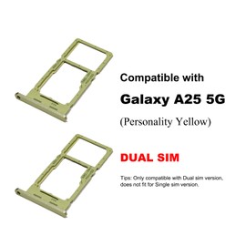 2 PCS for Galaxy A25 5G Dual SIM Card Tray Replacement, Dual SIM Card Slot Holder Compatible with Galaxy A25 5G (Personality Yellow)