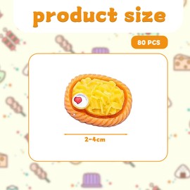 80 Pcs Mini Food Tiny Toys, Pretend Food Play Set, 2-4cm Resin Mini Food, Play Food, Miniature Dolls House Pretend Food, for Kids Adults Teenagers Doll House