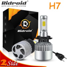 RIDROID 2x H7 LED Headlight Bulbs Kit High or Low Beam 6000K Super White 18000LM Lights