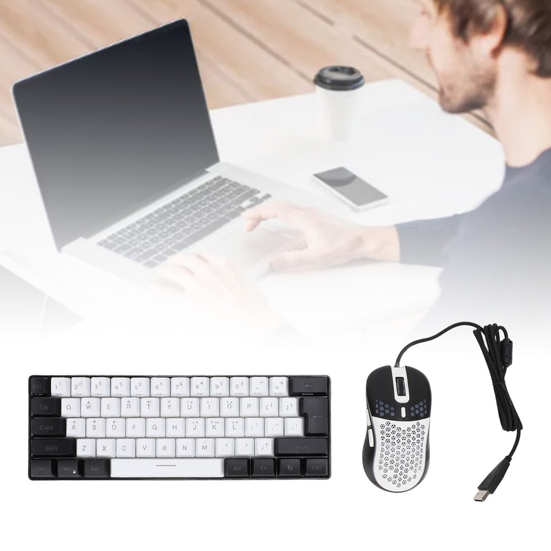 61 Key RGB Illuminated Keyboard with Mouse Multi Color LED