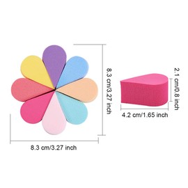 WANDIC Makeup Sponges, 16 Pcs 8 Colors Face Painting Petal Sponges Beauty Sponge for Makeup, Craft Painting