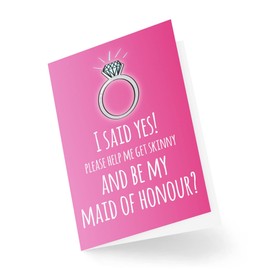 Funny Cards Engagement Card Hen Do Wedding Planner Day Maid of Honour I Said Yes Greeting Witty Humour Laughter Banter Joke Fun CBH87