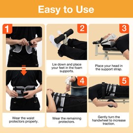 Lumbar Stretch Table Tool Traction Device Traction Table Inline Back Stretch Spine Lumbar Inversion Table Spinal Decompression Devices Traction Bed Therapy Massage Table for Cervical Spine