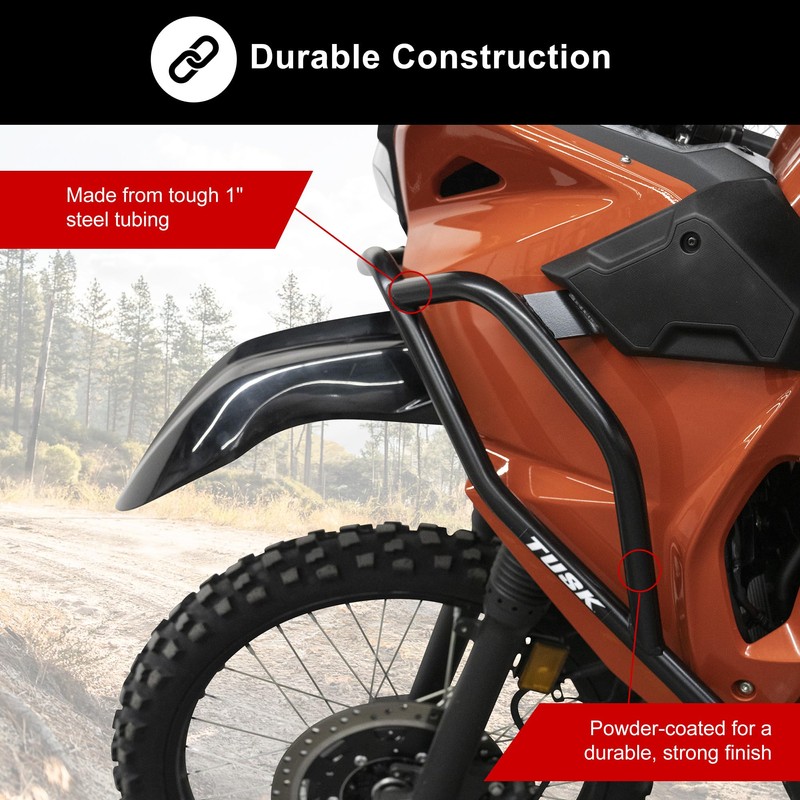 Tusk Crash Bars - Engine Guards Black Compatible with Kawasaki