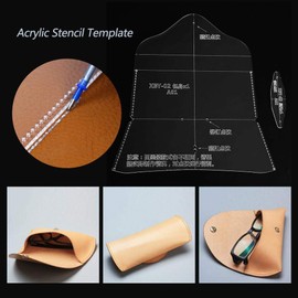 Eyeglasses Case Acrylic Template Set, Leather Acrylic Template Leather Craft DIY Tool Acrylic Spectacle Case Stencil Template XBY-02