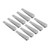 10pcs Fish Bone Tweezers Stainless Steel Flat Tip Hair Tweezers