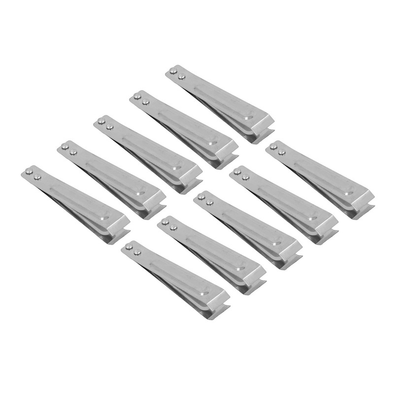 10pcs Fish Bone Tweezers Stainless Steel Flat Tip Hair Tweezers