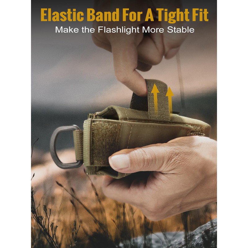 OneTigris Tactical Flashlight Holster for Duty Belt, MOLLE Flashlight Pouch