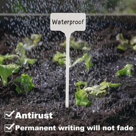 Marcadores de jardín, impermeables, etiquetas de identificación de plantas grandes, etiquetas de plantas altas, señales de jardín de plástico, estacas de identificación, para verduras, hierbas, semillas, jardín, flores, 50 unidades extra largas de 28 cm