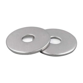 1/4" x 1" OD Stainless Fender Flat Washer,18-8 (304) Stainless Steel,120 Pieces