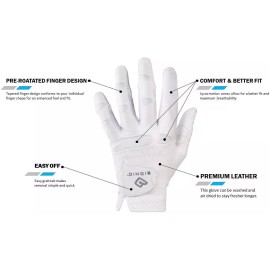 Bionic Golf Women's Stable Grip White Glove- Left Hand Golfer (RH Glove) - LARGE