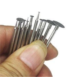 𝐋𝐮𝐨 𝐤𝐞 13 Pcs T Shape Diamond Burr - 3/32'' Shank Stone Carving Bits Diamond Burs for Rotary Tools includes