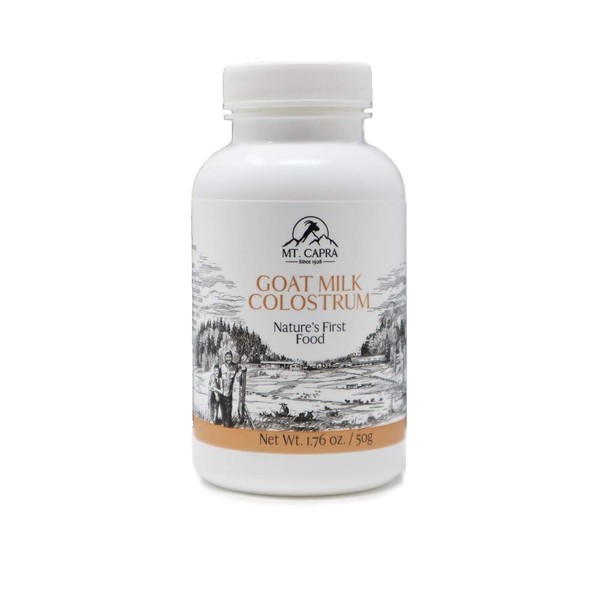 MT. CAPRA SINCE 1928 Goat Milk Colostrum | for Healthy Immune System, Gut, and Athletic Performance, Grass-Fed, High in Immunoglobulins - 50 Grams (2900 mg per Serving)