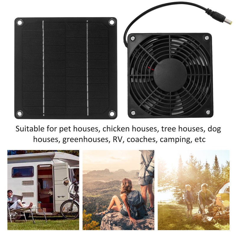 Solar Fan Effective Cooling Safety Protection Easily Install 3W 43.4CFM