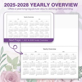 KONVINIT Pocket Planner, Pocket Calendar - Runs From Sep 2025 Until Dec 2027, Small Planner - 6.7" x 3.7", 2026 Calendar for Women, Students, Purple Flowers