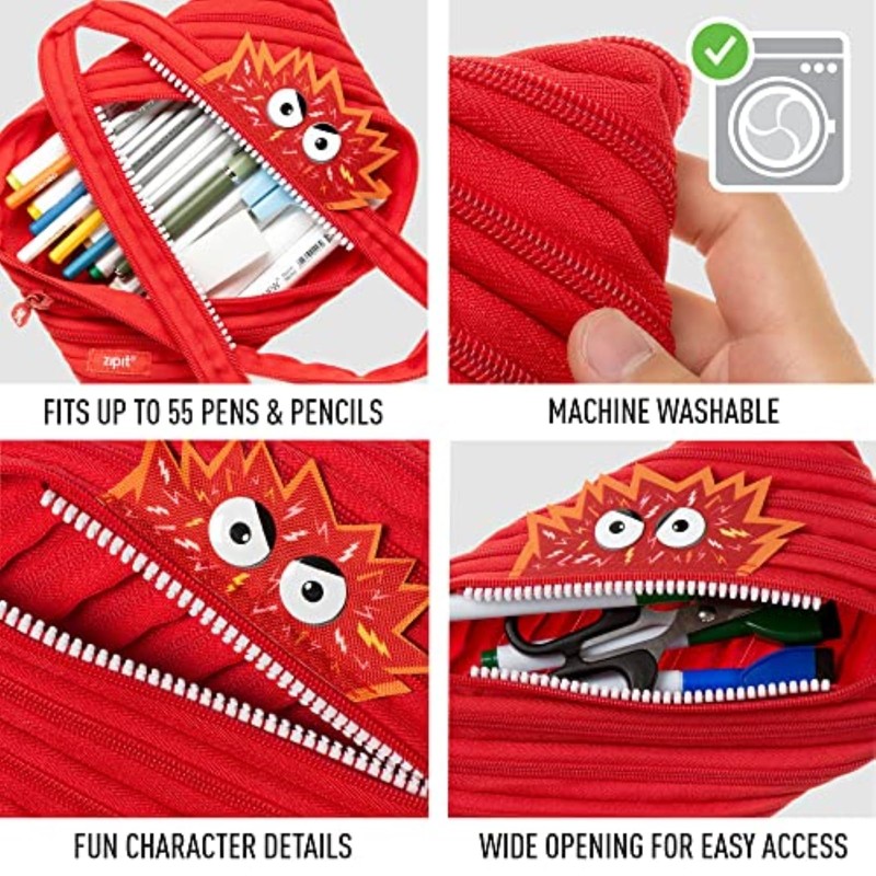 ZIPIT Talking Monstar Big Pencil Case, Red