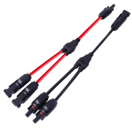 Dawnice Solar Connectors Y Branch Parallel PV Adapter Cable Wire Plug Tool Kit for Solar Panel Parallel Adaptor Wire Connectors (1 Pair M/FF and F/MM)