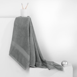 Bamby Bath Towel, 70 x 140 cm, Steel Cotton, Bamboo, Viscose, Absorbent, Antibacterial Bamboo, Bamby. Silver Grey, Steel Silver Grey