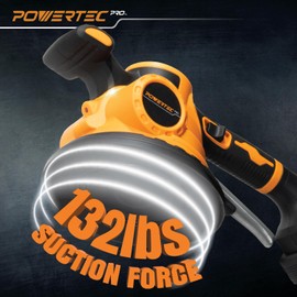 POWERTEC PRO TLV1801 Cordless Tile Vibration Leveling Machine with 6.7" Suction Cup, 18V, 6-Speed, Touch Control LCD, Makita Battery Compatible, for Efficient Tile Installation