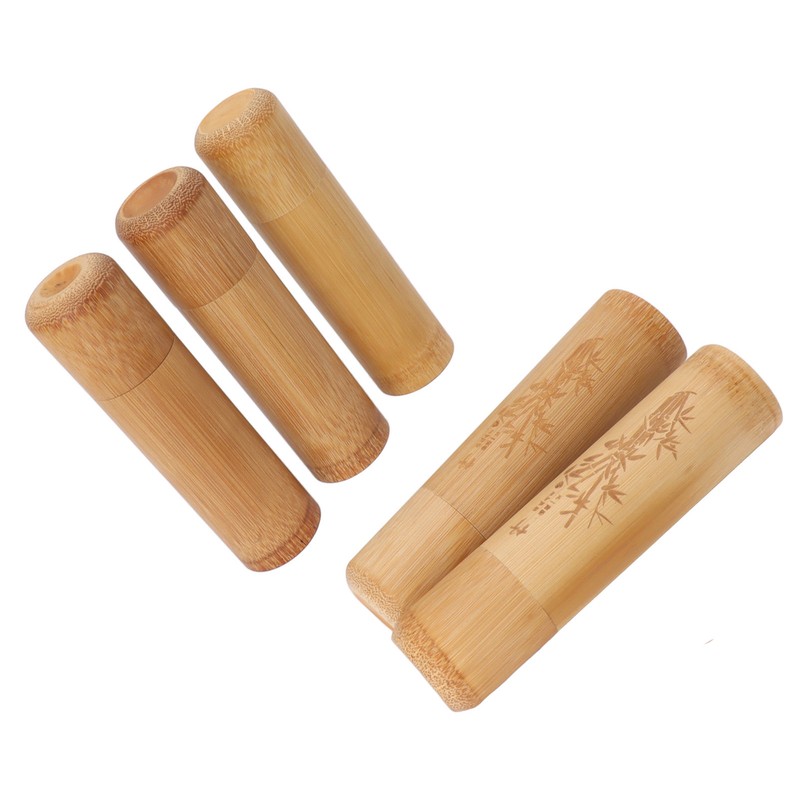 5pcs 12cm Length Travel Bamboo Tea Canister Tea Storage Container