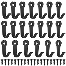 20 Pcs Black Coat Hooks Wall Mounted, Metal Wall Hooks, Rustic Vintage Iron Decorative Heart Towel Hooks for Hanging Coats Clothes Scarf Bag Key Hat Robe Hooks, Kitchen Bedroom, with Screws (20 Pcs)