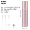 BEAMARKER 4Pcs Essential Oil Roller Bottles 10ml Pink Glass Roller