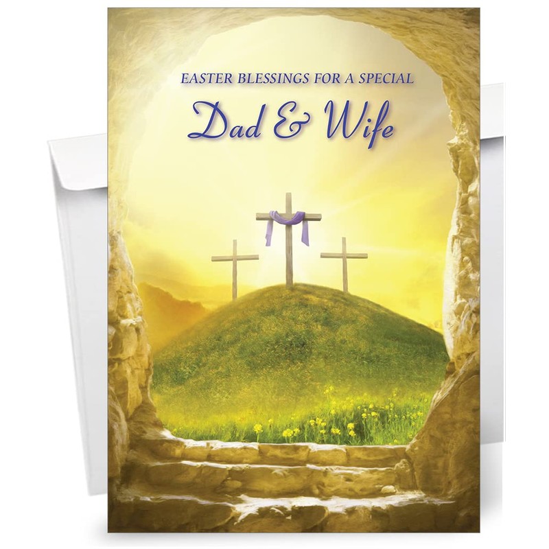Dad & Wife Religious Easter Card - Christian Easter Card