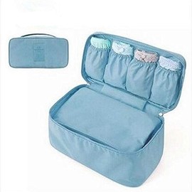 King&Pig Bra Underwear Storage Bag Travel Bag Trip Handbag Luggage Traveling Bag Pouch Case Suitcase Space Saver Container Bags (blue)