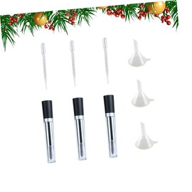 NOLITOY 6 Pcs Mascara Container Funnel Castor Oil Vials Bottle Mini Funnel Lip Containers with Lids Clear Mascara Transparent Eyeliner Tube Mascara Container with Cap Eyelash Pipette