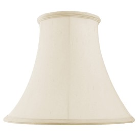 National Lighting Decorative Table Lampshade - 14-Inch Tapered Round Bell Light Shade in Cream Fabric - Compatible with 60W E27/B22 GLS Incandescent or LED (Not Included)