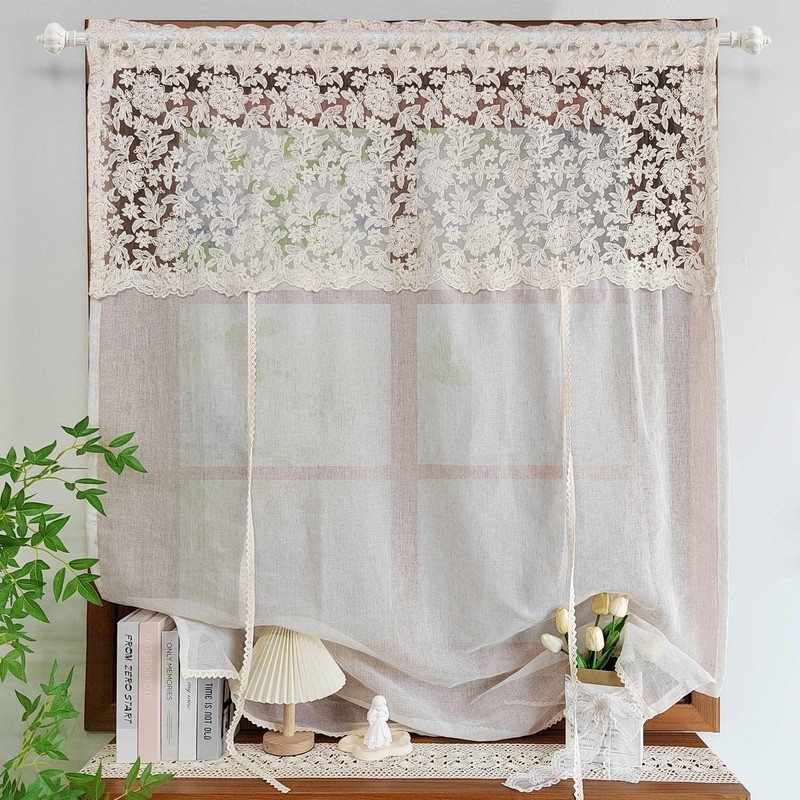 Chic Tie Up Curtain for Kitchen Adjust Ballon Window Valance
