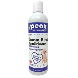 Speak Pet Products Acondicionador En Crema Natural para Perros, Iluminador, Arándano Y Ciruela, 17 Oz