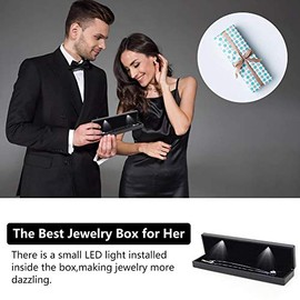 LED Light Ring Box, 4 Colours Fashionable LED Illuminated Ring Storage Jewellery Box Display Case Gift