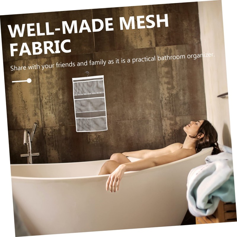 LABRIMP 2 Pcs Bathroom Organizer Mesh Bag 6 Pockets Retaining