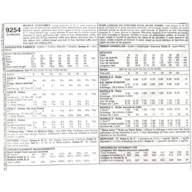 McCall's 9254 Misses Colonial, Pilgrim Costume Sewing Pattern, Misses Size 10-12-14