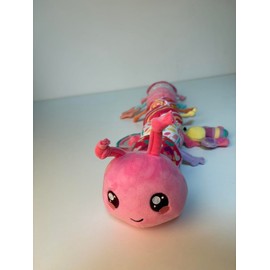 Baby Girls Toys 6-12 Months - Infant 6-in-1 Sensory Music Animal Stuffed Caterpillar Toy with Rattle & Mirror Crinkle for Tummy Time, Newborn 0 3 6 9 12 18 Shower Gifts Soothing Companion Toys, Pink