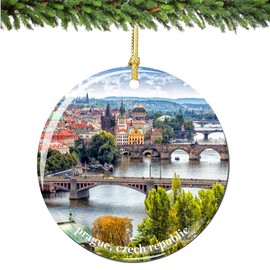 City-Souvenirs Prague Czech Republic Christmas Ornament, Porcelain 2.75 Inch Prague Christmas Ornaments
