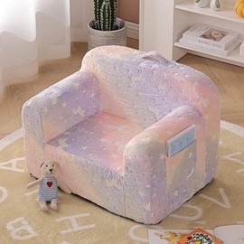 Tiita Kids Sofa, Childrens Couch with Carry Handle, Portable Toddler Foam Sofa Couch, Glow in The Dark Nursery Kids Couch, Lightweight Kids Chair for Playroom, Dorm Room, Small Space, Twill Pegasus