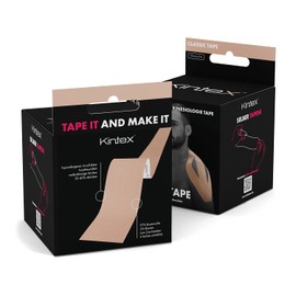 Kintex Kinesiologie Tape 7,5cm x 5m Beige, Kinesiologie-Tape extra-breit, Physio-Tape, elastisch, wasserfest, 1 Stück (1er Pack)