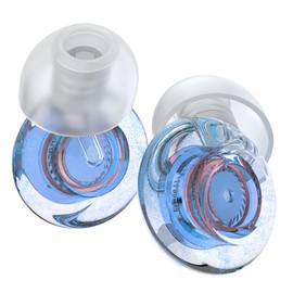 High Fidelity Ear Plugs, Reusable Silicone Earplugs for Concert, Rave, Work, Musicians - 5 Pair Ear Tips in S/M/L, 18-25 dB Noise Cancelling Ear Plugs (Blue)