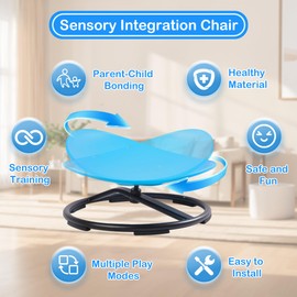 Ehcnwh Kids Sensory Swivel Chair,Autism Spinning,Sensory Chair for Kids Autistic and ADHD Children,Sit and Spin Toy Training Body Coordination,Blue.