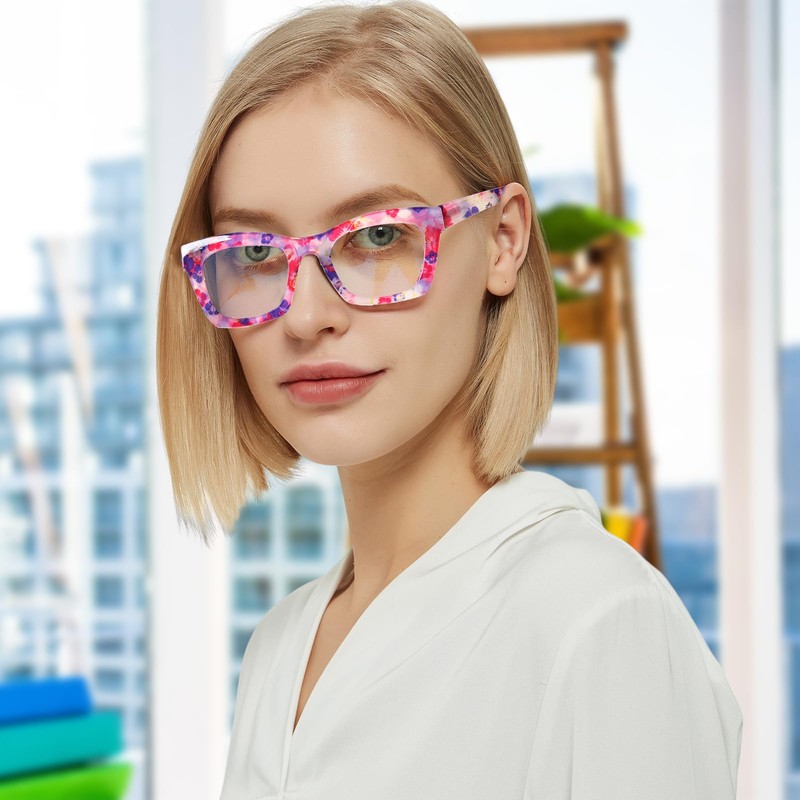 ZOECENT 6 Pack Oprah Style Reading Glasses for Women Blue