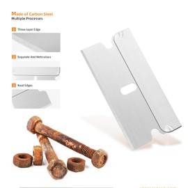 EHDIS Pack of 100 stainless steel replacement blades, razor blades, blades for ceramic hob scraper, scraper, glass scraper, ceramic hob, ceramic hob scraper