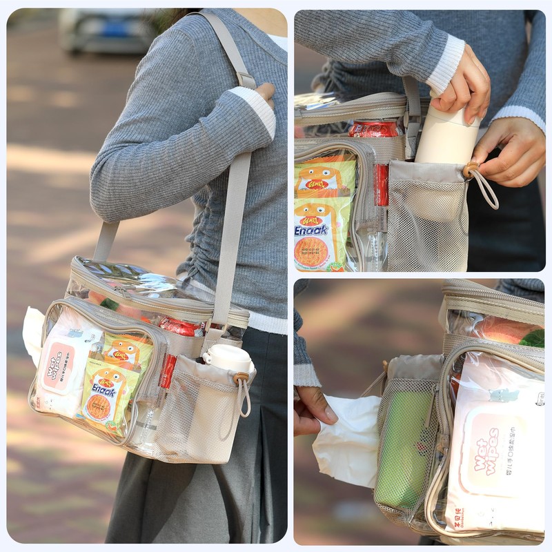 BORMELUN Clear lunch bag for work correctional officer Plastic Concerts