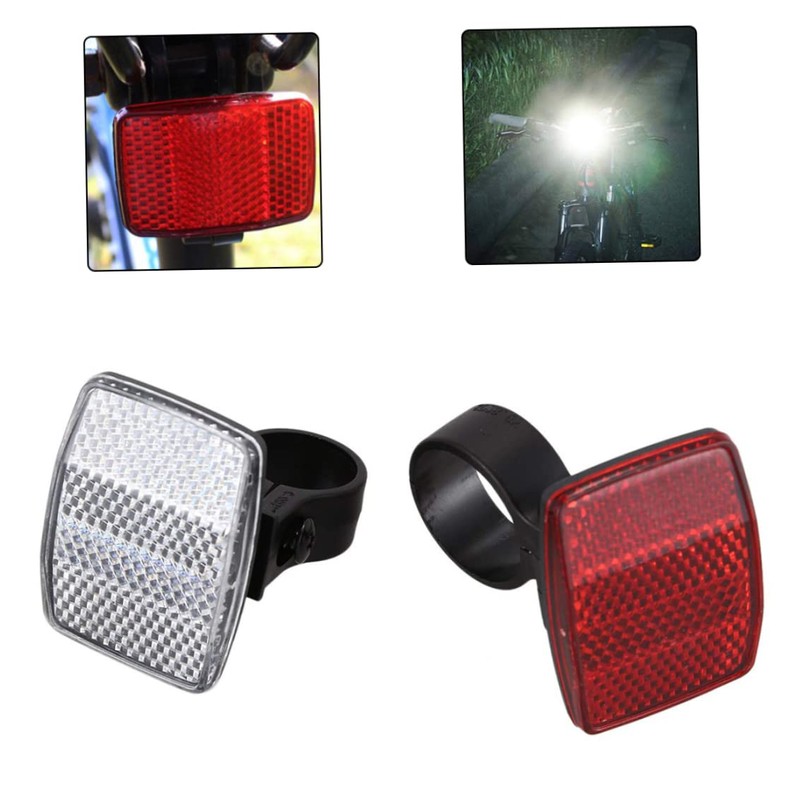 Bike Reflectors Bicycle Cycling Light Reflector Rear Front for Handlebar