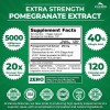 Zazzee Extra Pomegranate 5000mg Granada Antioxidante 120 Cáp