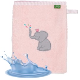 Smithy Baby Elephant Face Cloth, 100% Cotton Terry Towelling, Wash Mitt Children, Boys and Girls, Gift for Birth