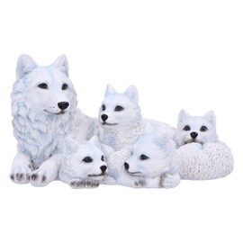 Nemesis Now Puppy Guard Figurine 20.5cm Resin White Wolf Babies and Mother White Wolf Mother Family Ornament Collectible Wolf Gift Ware Cast from Finest Resin Expertly Hand Painted