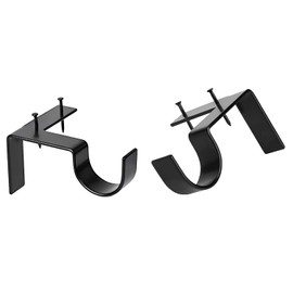 Easy No Drill Curtain Rod Holder, Curtain Rod Holders Single Hook Right Into Window Frame Decor, Suitable for 1.18 Inch Curtain Rod ( Set of 4 )